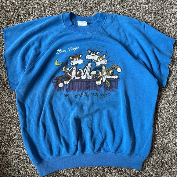 vintage 80’s-90’s double sided Graphic cut sweatshirt - Picture 1 of 6